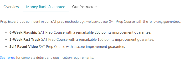 Prep expert money back guarantee