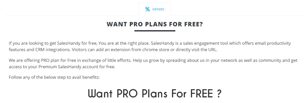 Saleshandy monthly subscription Discount Code