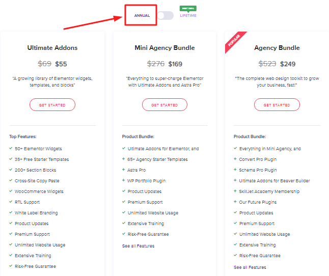 Ultimate Addons for Elementor Pricing