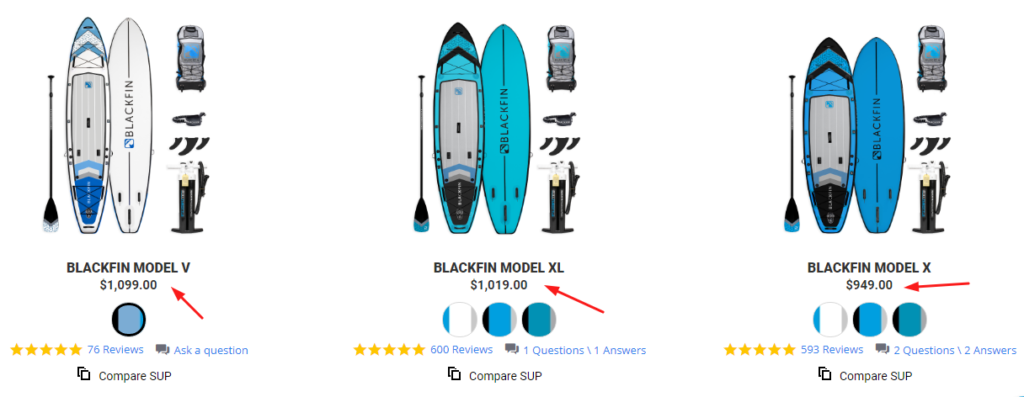 Blackfin Sup Boards Pricing
